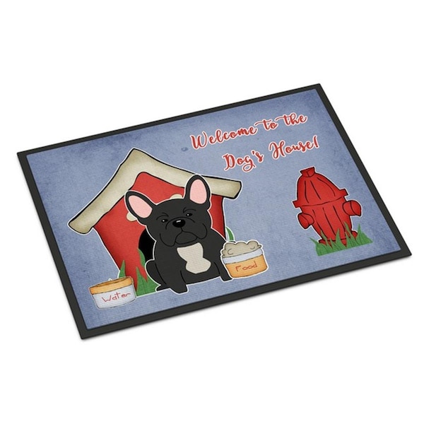 Carolines Treasures Dog House Collection French Bulldog Black Indoor or Outdoor Mat, 18 x 0.25 x 27 in. BB2768MAT - main
